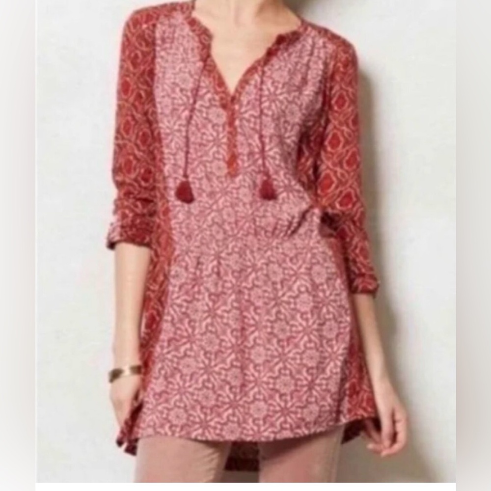 Anthropologie tunic with tassel details